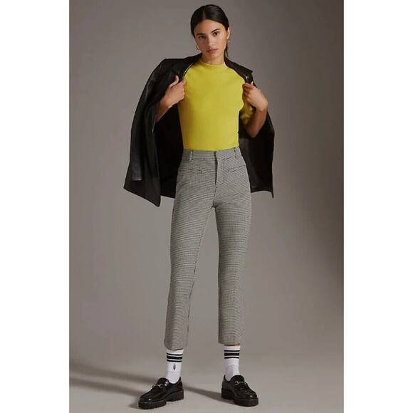 ANTHROPOLOGIE NWT The Essential Slim Pant in Black and White Houndstooth // 4 - Picture 15 of 15